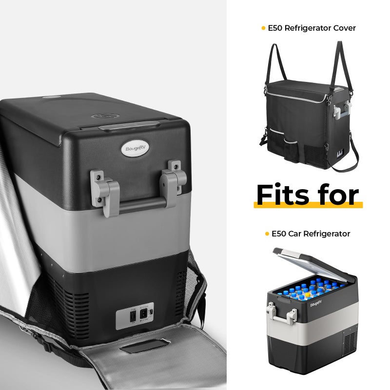 BougeRV 53 Quart Insulated Protective Cover, 12 Volt Portable Refrigerator Cover, Car Freezer Cover (Refrigerator NOT Included) - Image 2
